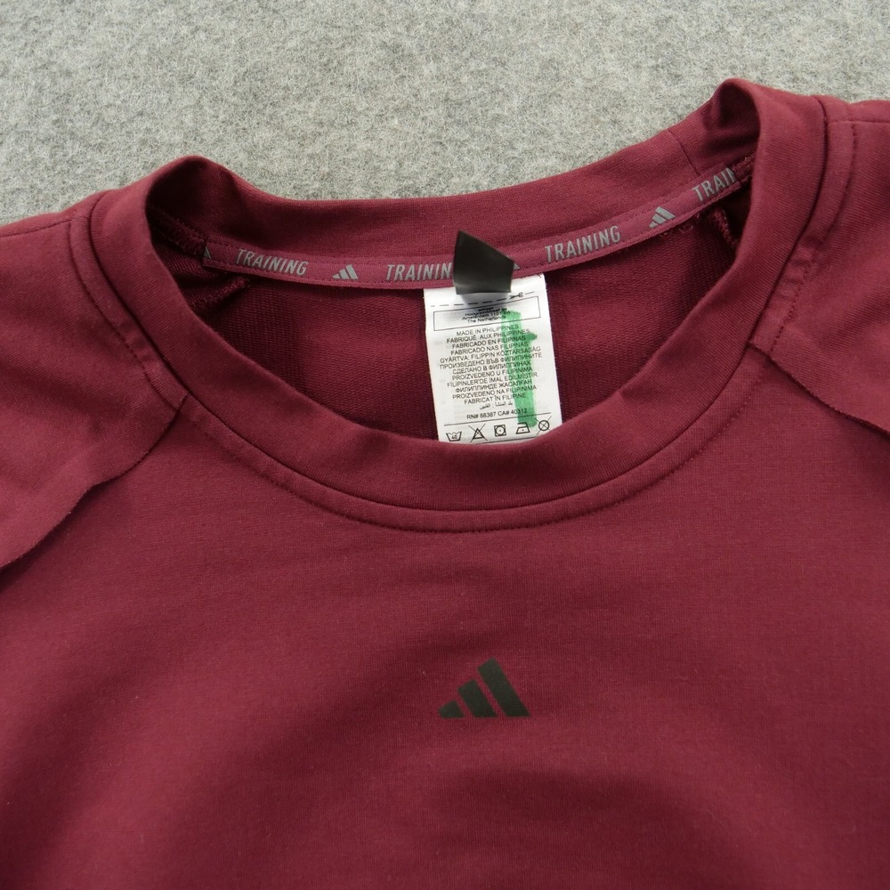 Adidas Sweatshirt Womens Large Red Performance Power Aero Ready Crop Cover Up - Picture 6 of 16